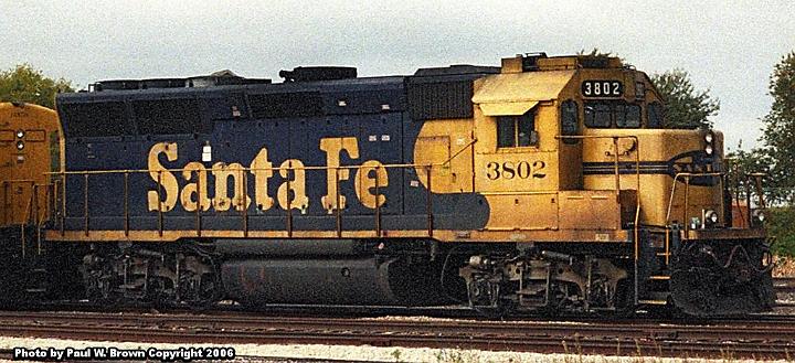 ATSF Images/ATSF 3802 Galesburg, IL 10-10-1996/GP40X 3802 RF 3_4 side mod