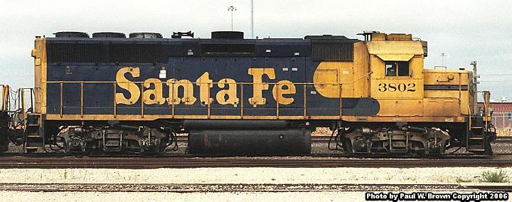 ATSF Images/ATSF 3802 Galesburg, IL 10-10-1996/GP40X 3802 Rt side II mod